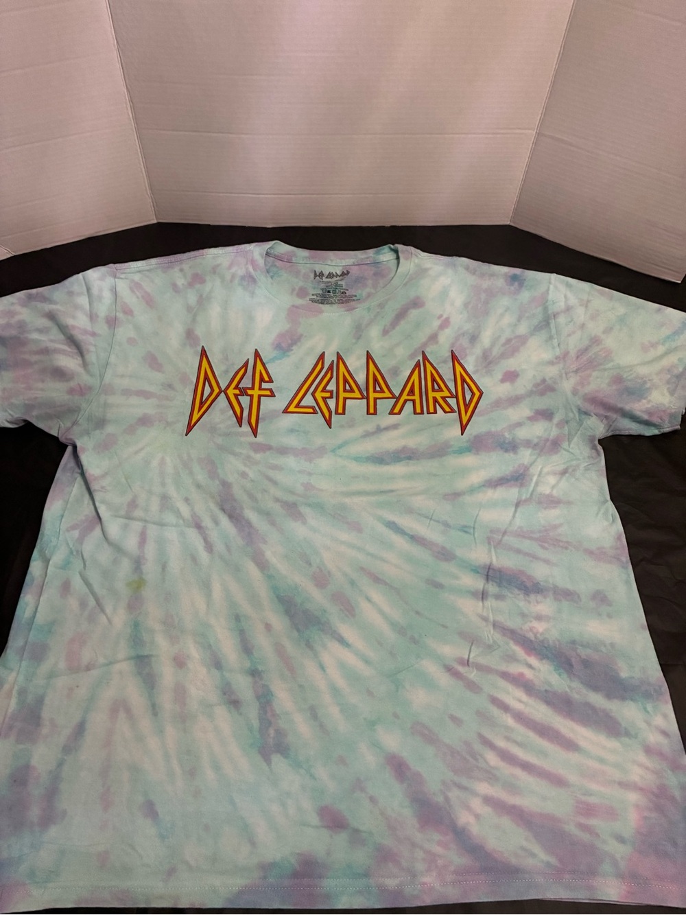 Def Leppard Tie-Dye Short Sleeve Tee - Pastel Blue & Purple